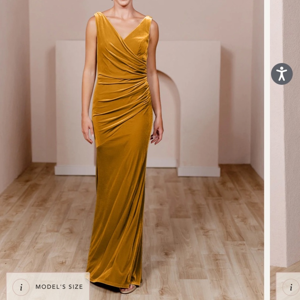 Revelry Women’s Dawson Velvet Dress, Mustard